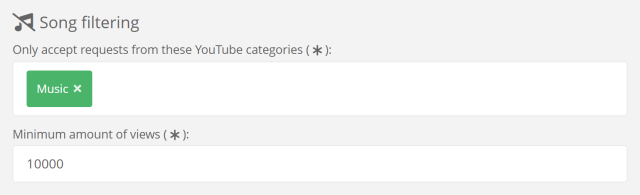 Filtering Song Requests based on category and stats Filtering Song Requests based on category and stats