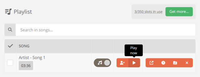 Immediately playing a song from your personal playlist Immediately playing a song from your personal playlist