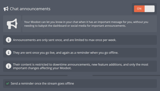 Moobot important chat announcements Moobot important chat announcements