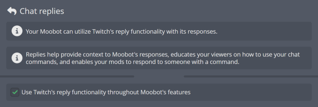 Twitch chat reply functionality Twitch chat reply functionality