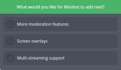 The user poll widget The user poll widget