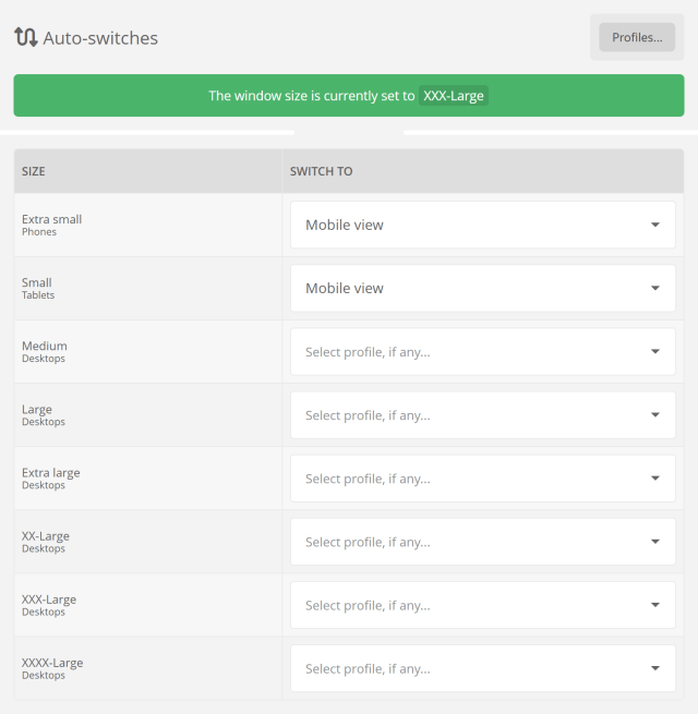 Automatically switching between dashboard setups Automatically switching between dashboard setups