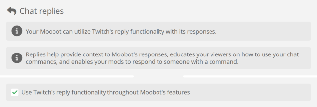 Twitch chat reply functionality Twitch chat reply functionality