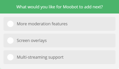 The user poll widget The user poll widget