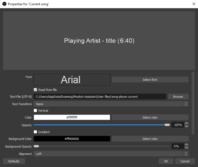 Customizing your OBS text source for on-screen text