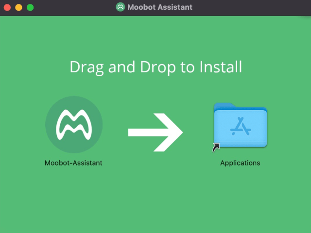 Installing Moobot Assistant on MacOS with drag and drop