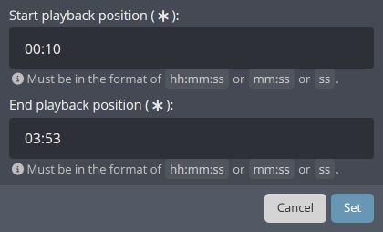 Adjusting playback for songs in the secondary playlist