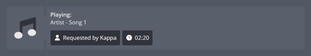 The currently playing song on your public music page