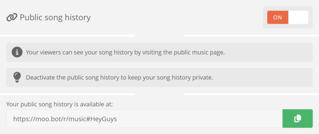 Hiding your public song history