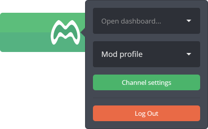 The user widget's menu The user widget's menu