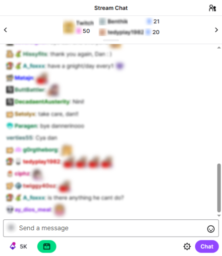 The Twitch chat widget The Twitch chat widget