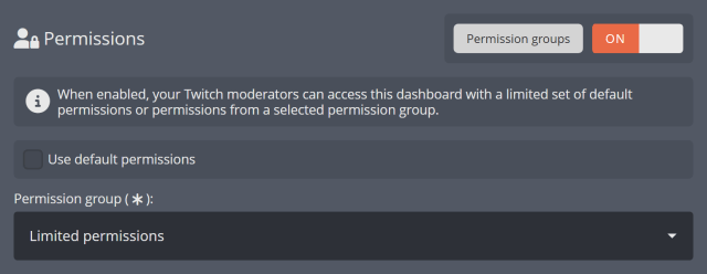 Assigning a permission group to your Twitch moderators