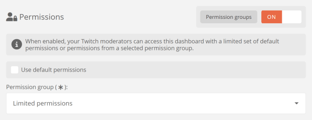 Assigning a permission group to your Twitch moderators