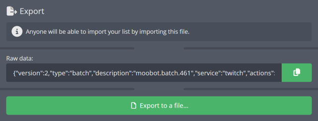 Exporting your list of Twitch users to a file Exporting your list of Twitch users to a file