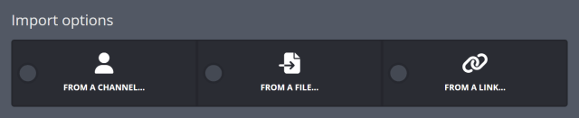 Choosing how to import to your settings