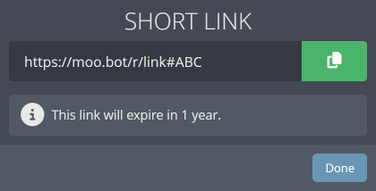 Exporting your settings to a shortlink