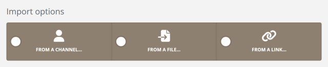 Choosing how to import to your settings